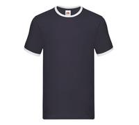 Fruit of the Loom Men's Ringer T-Shirt Cotton Lycra Contrast Collar