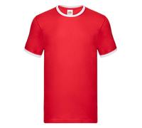 Fruit of the Loom Men's Ringer T-Shirt Cotton Lycra Contrast Collar