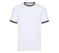 Fruit of the Loom Men's Ringer T-Shirt in Off-White | Size: 2XL Fruit Of The Loom Off-White 2XL