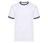 Fruit of the Loom Men's Ringer T-Shirt in Off-White | Size: XL Fruit Of The Loom Off-White XL