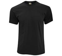 Fruit of the Loom Mens Screen Stars Original Full Cut Short Sleeve T-Shirt (2XL) (Black)