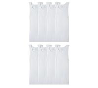 Fruit of the Loom Men's Sleeveless Tank A-Shirt, Tag Free & Moisture Wicking, Ribbed Stretch Fabric Undershirt (Pack of 8)