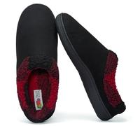 Fruit of the Loom Men's Slippers, Indoor/Outdoor, Microsuede Clog, Memory Foam Slippers, Black, X-Large