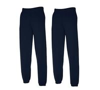 Fruit of the Loom Men's Sports Pants, 2 x Deep Navy Elastic + 1 Hl Purchase Notepad, XXL