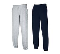 Fruit of the Loom Men's Sports Trousers, 1 x grey + 1 x deep navy elastic + 1 Hl purchase notepad, M