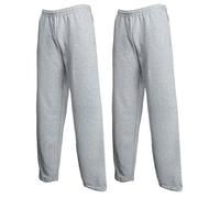 Fruit of the Loom Men's sports trousers, 2 x Grey Open + 1 Hl Purchase Notepad, XL