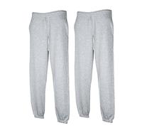 Fruit of the Loom Men's sports trousers, 2x Grey Soft Elastic + 1 Hl Purchase Notepad, M