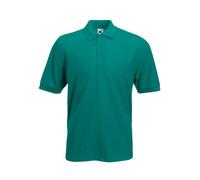 Fruit Of The Loom Men's SS033M Short Sleeve Polo Shirt, Green (Emerald), Medium