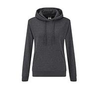Fruit of the Loom Women's Pull-Over Classic Hooded Sweatshirt, Dark heather, L