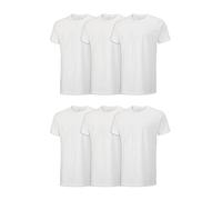 Fruit of the Loom Men's Stay Tucked Crew T-shirt Underwear, Regular - 6 Pack White, M UK