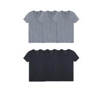 Fruit of the Loom Men's Stay Tucked V-neck T-shirt Underwear, Regular - Black/Grey 6 Pack, L UK