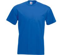 Fruit of the Loom Mens Super Premium Short Sleeve Crew Neck T-Shirt - Blue Cotton - Size X-Large