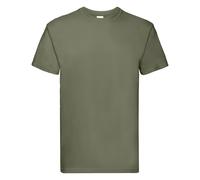 Fruit of the Loom Men's Super Premium Short Sleeve Crew Neck T-Shirt in Olive | Size: Large Fruit Of The Loom Olive L