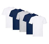Fruit of the Loom Men's Super Premium Short Sleeve T-Shirt (Pack of 5), 2white2navy1grey, XL
