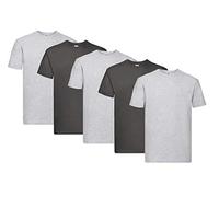 Fruit of the Loom Men's Super Premium Short Sleeve T-Shirt (Pack of 5), 3grey2anthracite, XXL