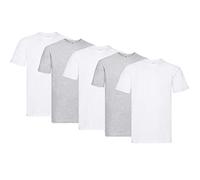 Fruit of the Loom Men's Super Premium Short Sleeve T-Shirt (Pack of 5), 3white2grey, M