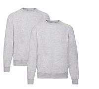 Fruit Of The Loom Men's Sweatshirt, 2 x grey + 1 notepad Hl-acquist, XXL