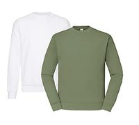 Fruit of the Loom Men's sweatshirt set, 1 x white, 1 x olive and 1 x shopping block, L