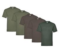 Fruit of the Loom Men's T-Shirt, 2 Chocolates + 2 Olives, 1 Bottle Green + 1 Buying Block Hl, XL