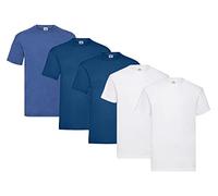 Fruit of the Loom Men's T-Shirt, 2 x White + 2 x Navy Blue + 1 x Retro Royal + 1 x Hl Purchase Block, 3XL