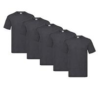 Fruit of the Loom Men's T-Shirt, 5 x Dark Heather + 1 Hl Buying Block, XL