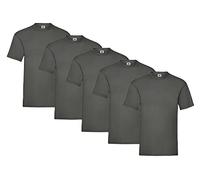 Fruit of the Loom Men's T-Shirt, 5 x Graphite + 1 x Hl Buying Block, XXL