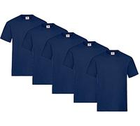 Fruit of the Loom Men's T-Shirt, Heavy Cotton, M, L, XL, XXL, 3XL, Various Colour Sets, Pack of 5, M