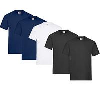 Fruit of the Loom Men's T-Shirt, Heavy Cotton, M, L, XL, XXL, 3XL, Various Colour Sets, Pack of 5, M