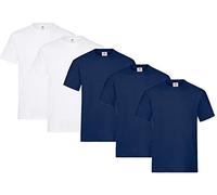 Fruit of the Loom Men's T-Shirt, Heavy Cotton, M, L, XL, XXL, 3XL, Various Colour Sets, Pack of 5, XXL