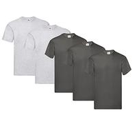 Fruit of the Loom Men's T-Shirt Original T M L XL XXL 3XL 4XL 5XL Also Colour Sets, 3Graphite 2Grey, 3XL (Pack of 5) + 1HL-Kauf Notepad, 3graphite 2grey + 1 Hl purchase notepad, 3XL