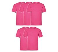 Fruit of the Loom Men's T-Shirt (Pack of 5), fuchsia, M