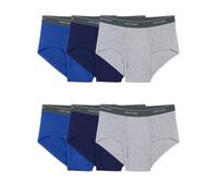 Fruit of the Loom Mens Tag-Free Cotton Briefs, Big Man - 6 Pack - Assorted, 3XL