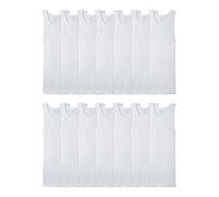 Fruit of the Loom Men's Tag-Free Tank A-Shirt Underwear, 14 Pack - White, M