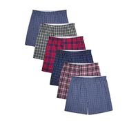 Fruit of the Loom Men's Tag Free Woven Boxer Shorts, Relaxed Fit, Moisture Wicking, Color Multipacks, Assorted Plaid, XL (Pack of 6)