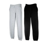 Fruit of The Loom Men's trousers, 1 x grey + 1 x black elastic + 1 Hl purchase notepad, XXL