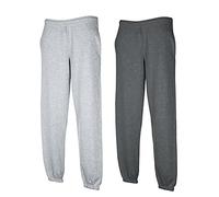 Fruit of The Loom Men's trousers, 1 x grey + 1 x dark heather elastic + 1 Hl purchase notepad, XXL