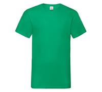 Fruit of the Loom Men's V-Neck Valueweight T-Shirt, Kelly Green, Large