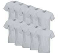 Fruit of the Loom Men's V-Neck Valueweight T-Shirt (Pack of 10), gray, XXXX-Large