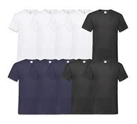 Fruit of the Loom Men's V-Neck Valueweight T-Shirt (Pack of 10) - Multicolour - Large