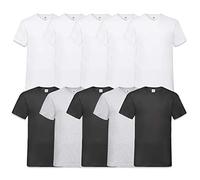 Fruit of the Loom Men's V-Neck Valueweight T-Shirt (Pack of 10) - Multicolour - Large