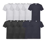 Fruit of the Loom Men's V-Neck Valueweight T-Shirt (Pack of 10) - Multicolour - Large