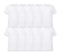 Fruit of the Loom Men's V-Neck Valueweight T-Shirt Pack of 10, White, XX-Large