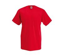 Fruit of the Loom Men's V-Neck Valueweight T-Shirt, Red, Small