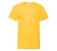 Fruit of the Loom Men's V-Neck Valueweight T-Shirt, Sunflower, Large