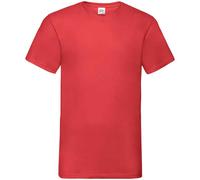 Fruit of the Loom Men's Value V Neck T-Shirt in Red | Size: Small Fruit Of The Loom Red S