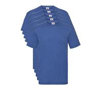 Fruit of the Loom Men's Valueweight 5 Pack T Shirt, Blue (Retro Heather Royal R6), XXL UK