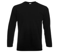 Valueweight Crew Neck Long Sleeve T-Shirt Fruit Of The Loom Black 4XL