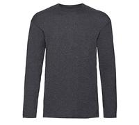 Valueweight Crew Neck Long Sleeve T-Shirt Fruit Of The Loom Grey M