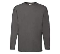 Fruit of the Loom Mens Valueweight Crew Neck Long Sleeve T-Shirt (M) (Light Graphite)