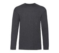 Fruit of the Loom Men's Valueweight Heather Long-Sleeved T-Shirt in Dark Grey | Size: Medium Fruit Of The Loom Dark Grey M